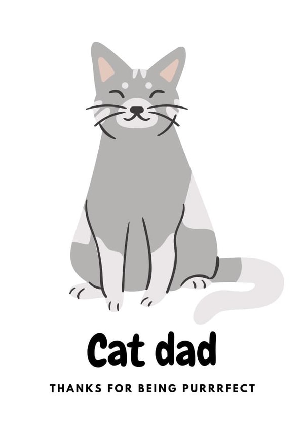 Cat dad Father's Day card created by The Sage Bird
