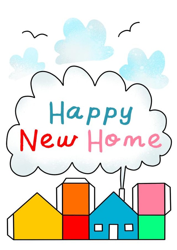 Modern New Home Card - House Blocks - Happy New Home created by Rosie Johnson Illustrates