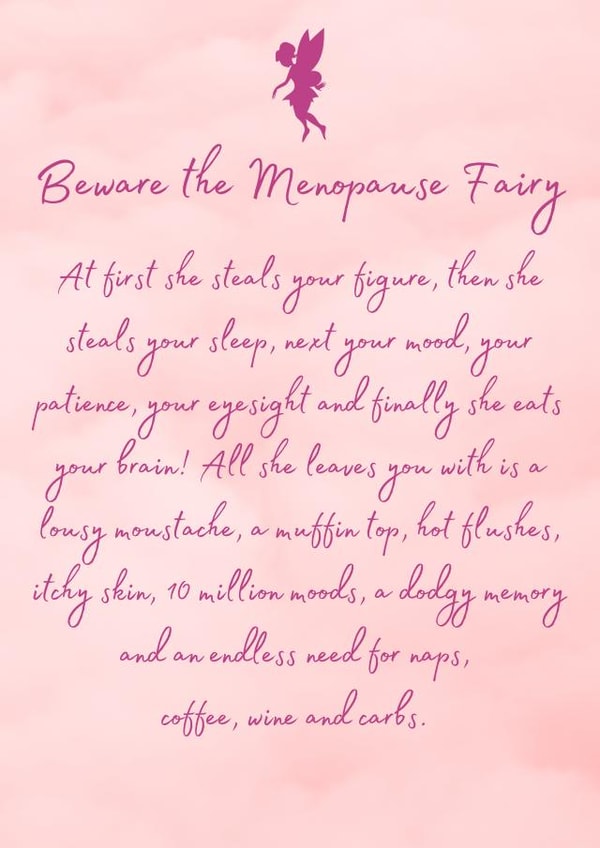 Menopause fairy card created by Betsy's creations