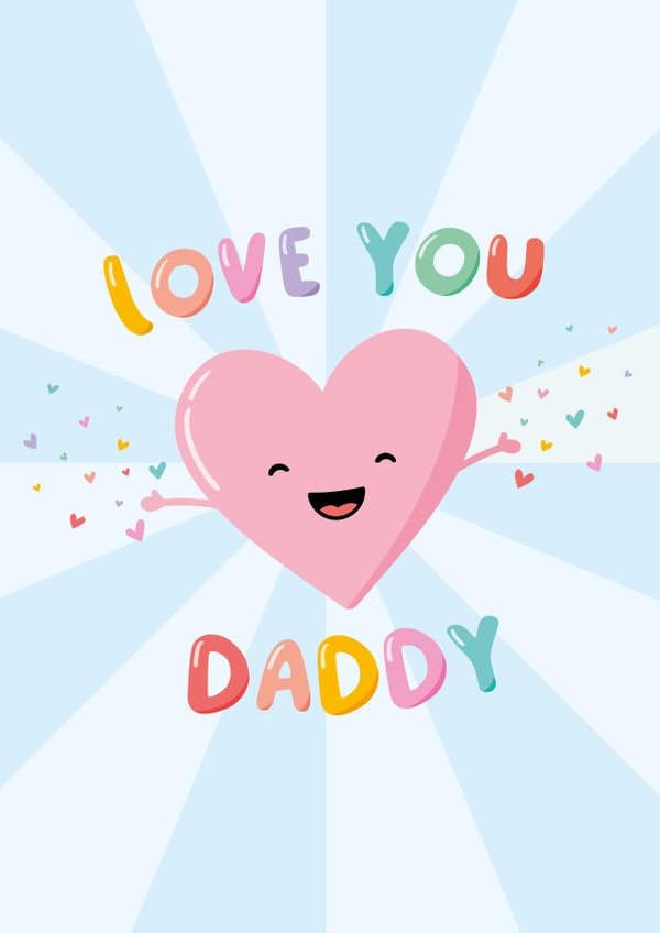 Cute Fathers Day Card / Birthday Card - Daddy - Heart - Love You Daddy created by Macie Dot Doodles