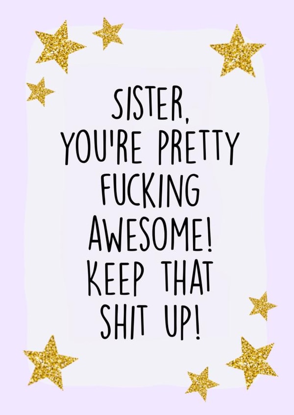 Awesome sister greeting card. created by Swish & Scribble
