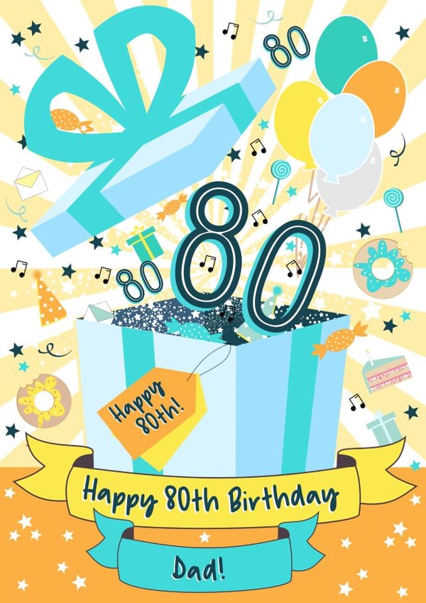 Happy 80th Birthday Card for Dad created by Little Silverleaf