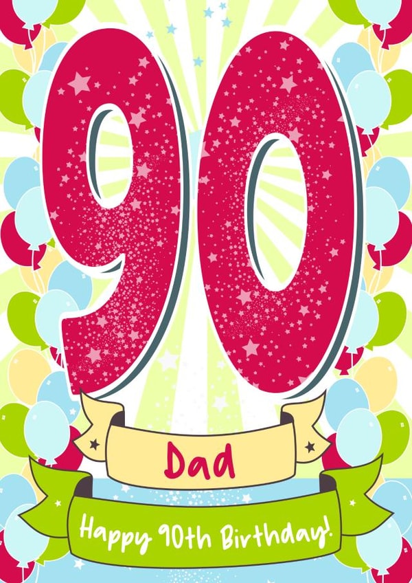 Happy 90th Birthday Dad Card created by Little Silverleaf