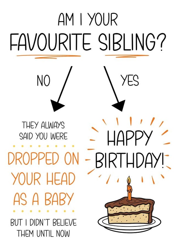 Favourite Sibling Birthday Card created by The Merry Giraffe