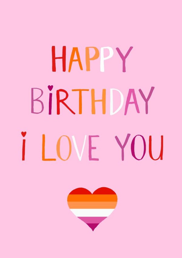 Lesbian flag birthday card created by Naughty Nice