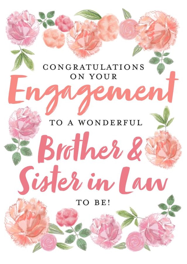 Floral Engagement Card - Brother and Sister in Law created by Juniper and Rose Studio