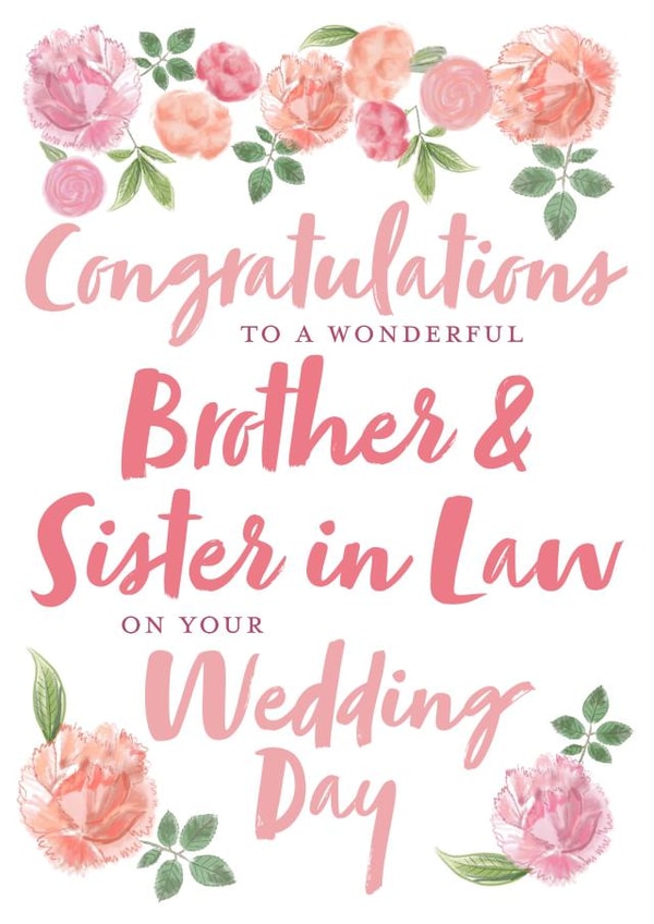 Congratulations Brother & Sister in Law - On your wedding day created by Juniper and Rose Studio
