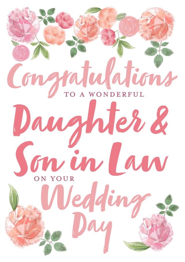Floral Wedding Card - Daughter and Son in Law created by Juniper and Rose Studio