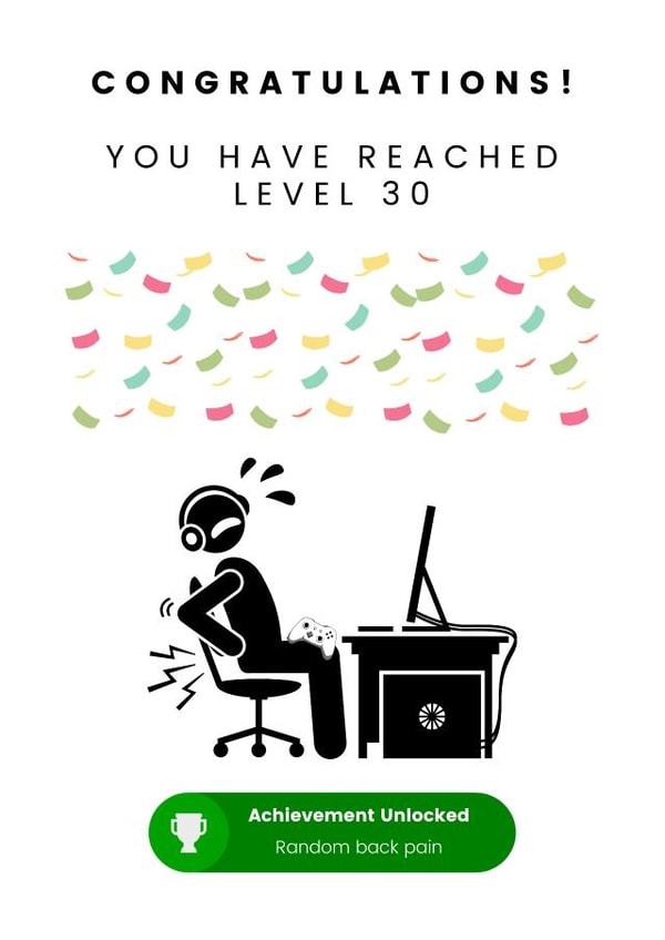 Gamer Level 30 Birthday card created by I Made A Funny!