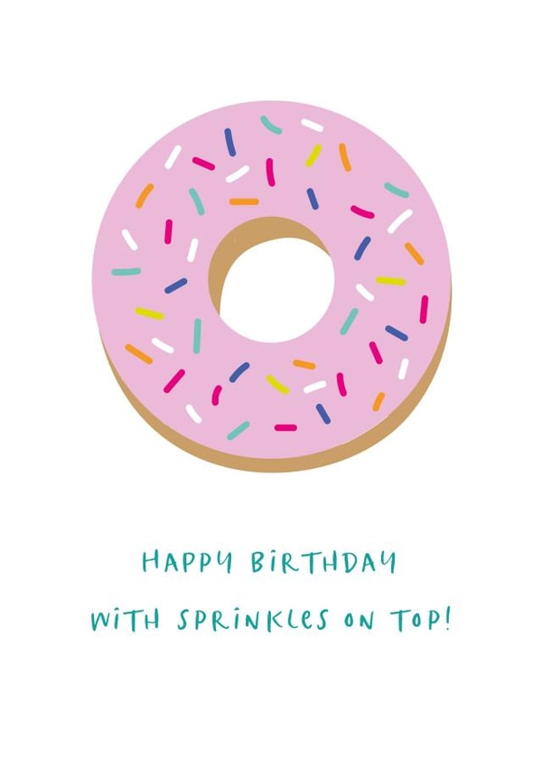 Happy Birthday Donut with sprinkles on top birthday card created by Megan Claire