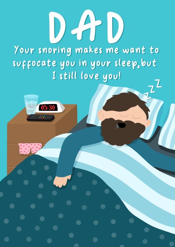 Snoring Dad, Father’s Day card created by Sophie Larsson