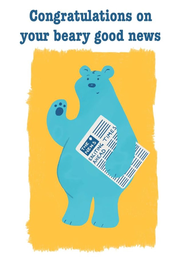 Cute bear pun congratulations card created by Karentoons