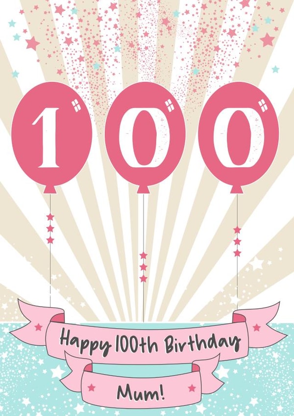 Happy 100th Birthday Mum Card created by Little Silverleaf