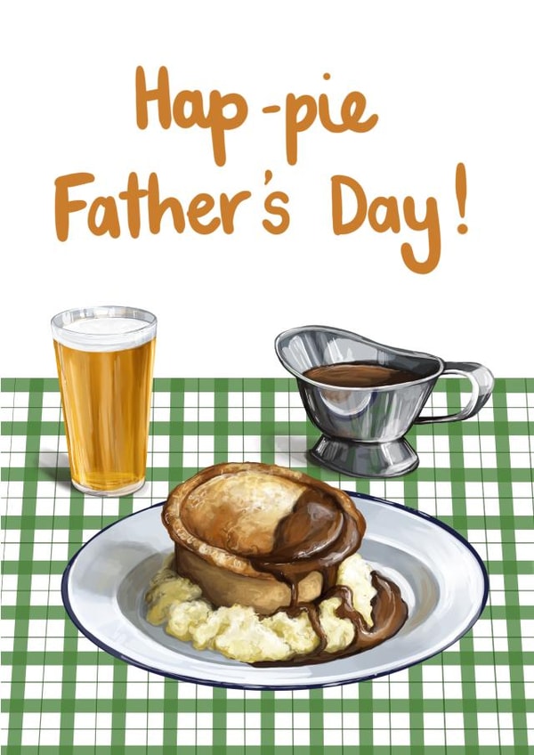 Pie themed Father’s Day Card created by Katie Tinkler illustration