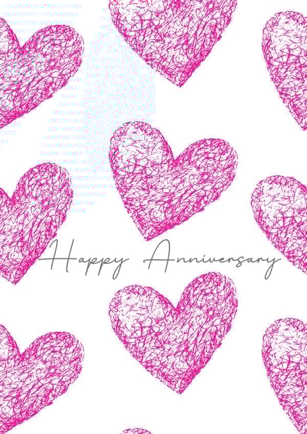 Anniversary card with pink hearts created by Cally T