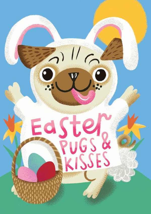 Bunny Pug: Easter Pugs & Kisses! created by @AimeeStevens.Design