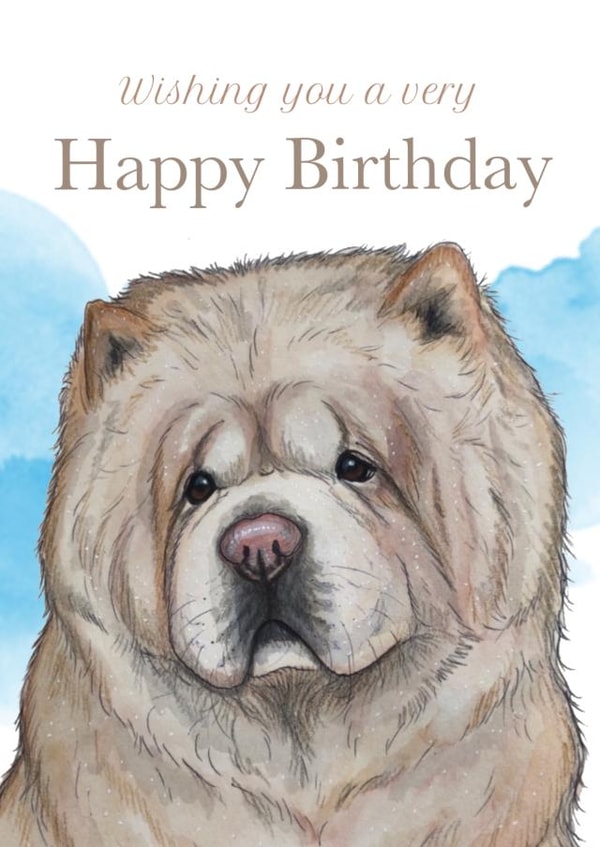 Chow Chow Happy Birthday created by Silvia Whiteley Art