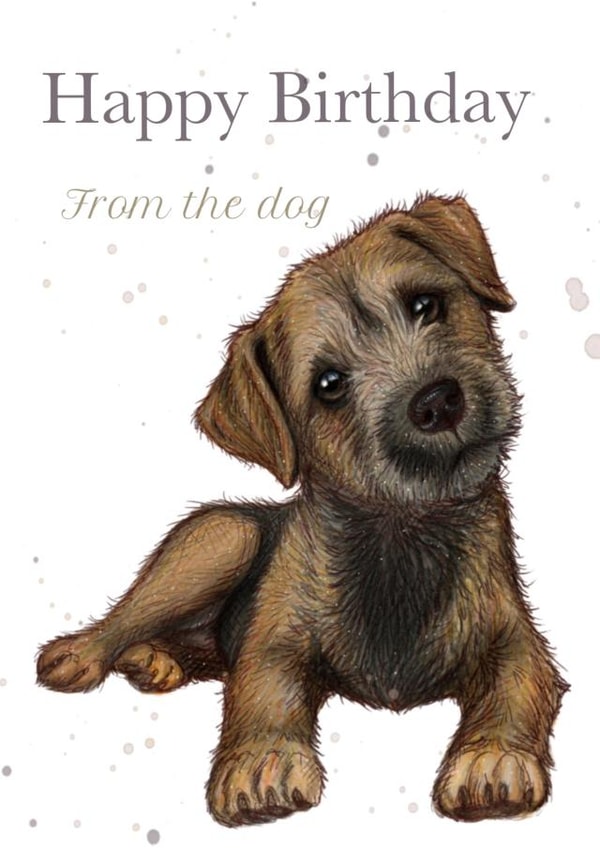Border Terrier Birthday Card created by Silvia Whiteley Art