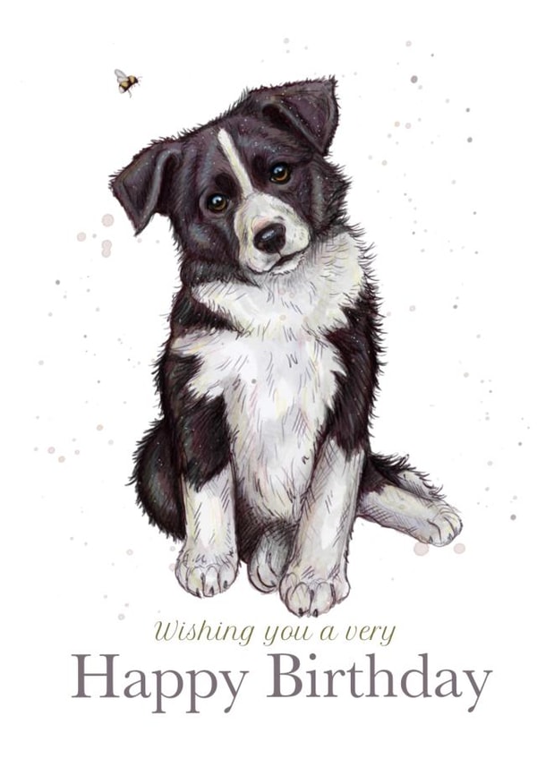 Border Collie Puppy Birthday Card created by Silvia Whiteley Art