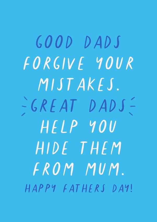'Great dads...' Funny Joke Cheeky Fathers Day Pun Hilarious Humor created by Flourish Paperworks