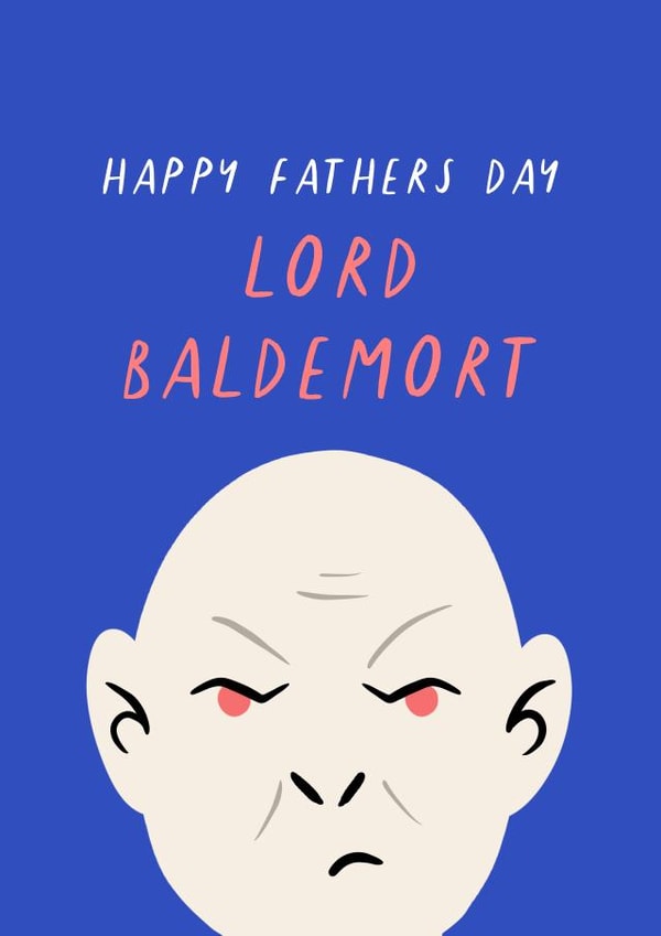 'Lord Baldemort' Fathers Day Harry Potter Voldemort Bald Joke Funny created by Flourish Paperworks