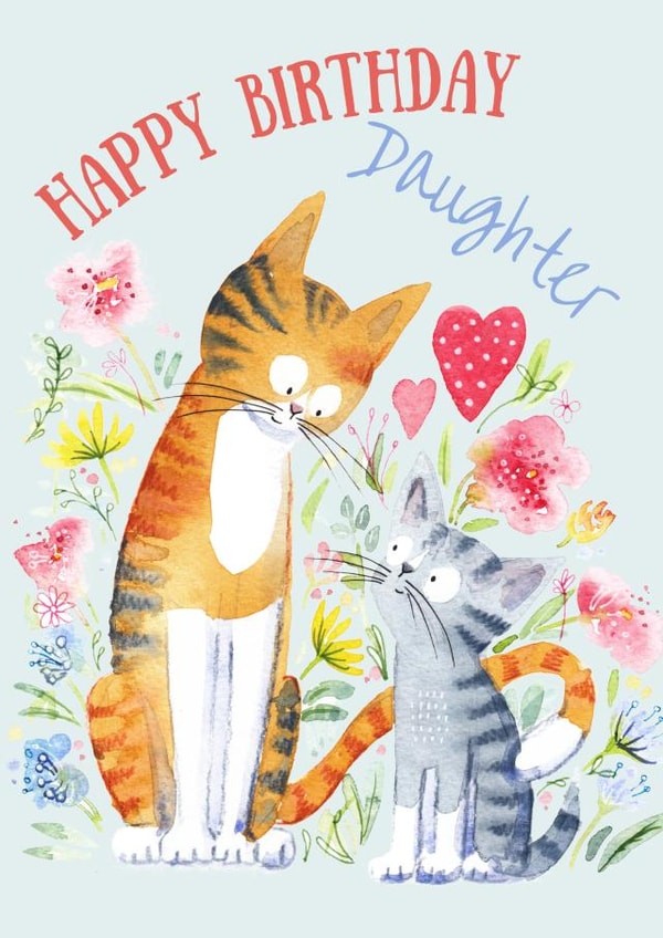 Daughter cat and kitten birthday card created by Kate Garrett