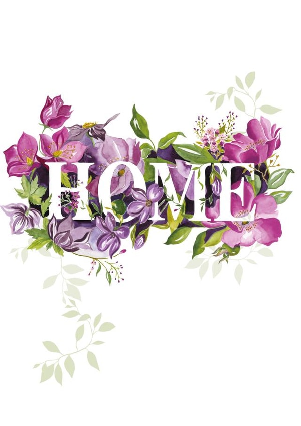 Pretty Floral New Home Card - Home created by Paula Rich