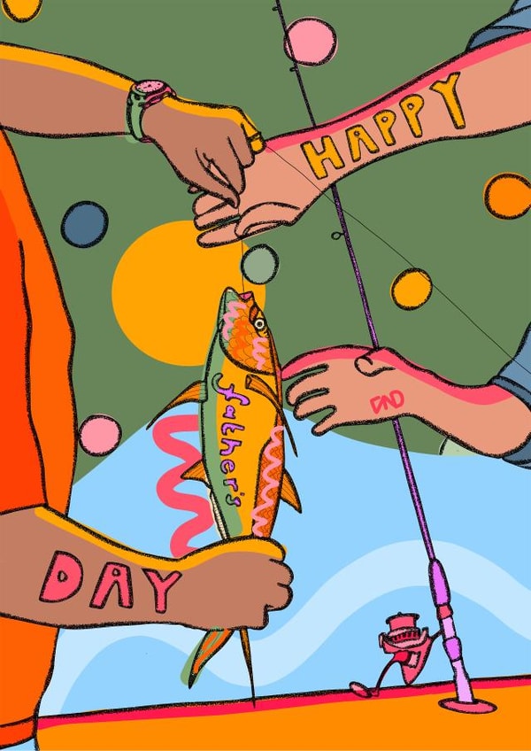 Fishing father's day card created by Freya Niamh Design