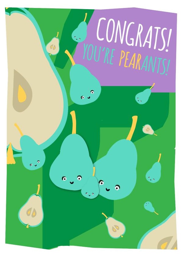 Congrats! You're pearants! New Baby Card created by Kurly Creative