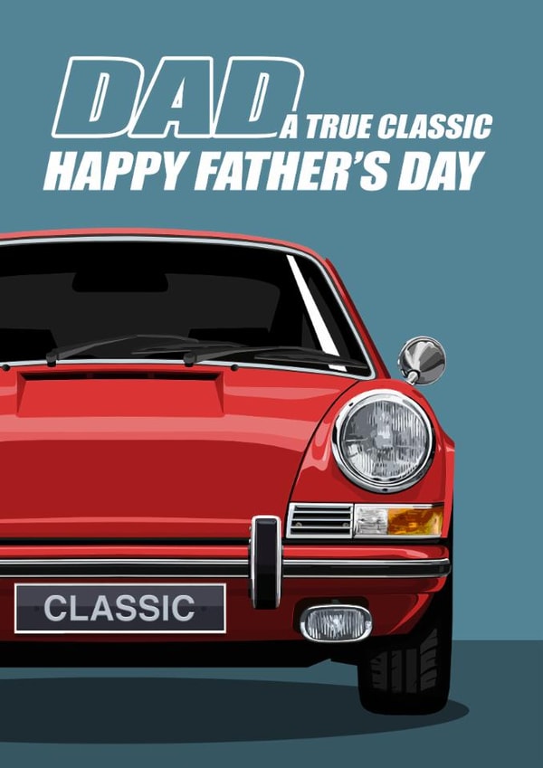 69 911 CLASSIC SPORTS CAR Father's Day Card created by RetroMotion Artwork