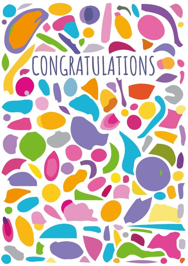 Colourful Shapes Congratulations Card created by size3art