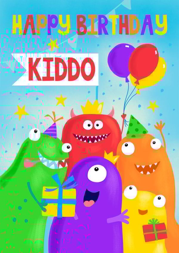 Kids Happy Birthday Fun Monsters created by Dale Simpson