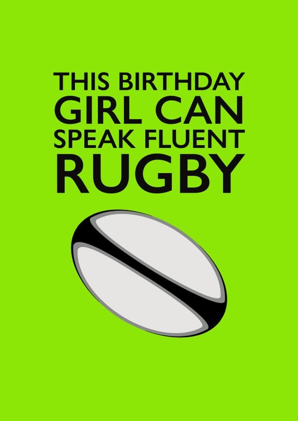 Birthday Card for Rugby Loving Girl created by PEA GREEN PRINTS