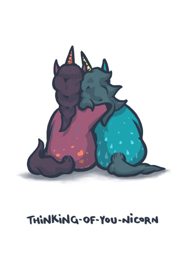 Thinking of You Unicorn created by Toonicorns