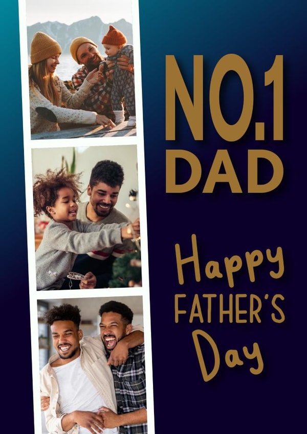 dad no1 Father's Day Personalised Photo Card 22042 created by Rosewood Design
