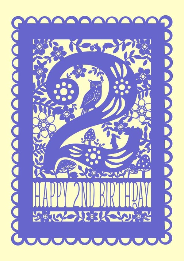 Woodland 2nd Birthday Card 1001 created by Pogofandango