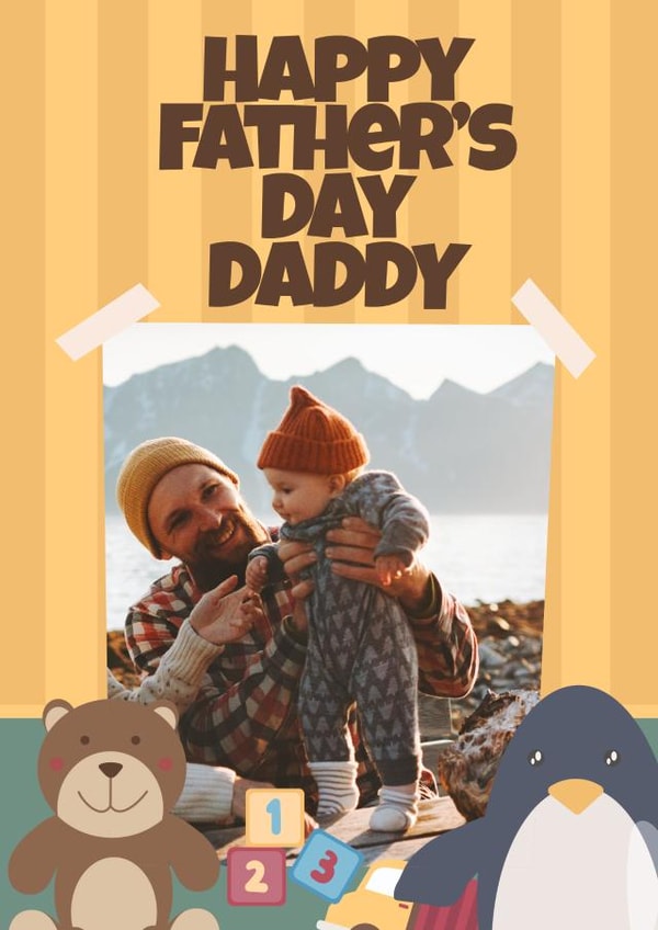 Toys Daddy Father's Day Personalised Photo Card 22043 created by Rosewood Design
