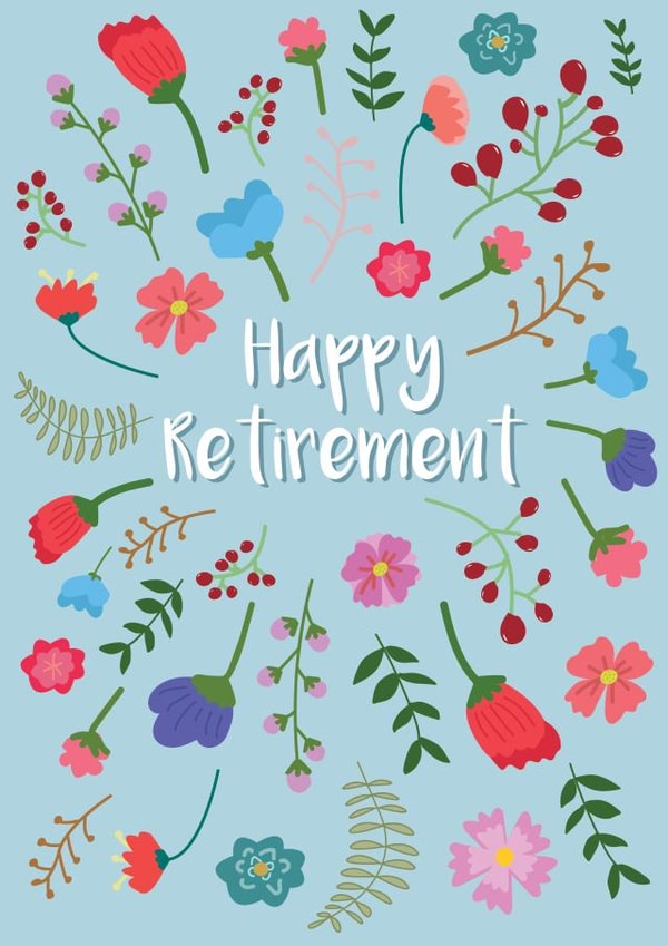 Happy Retirement - Floral Retirement Card 1001 created by @Laura Lonsdale Designs
