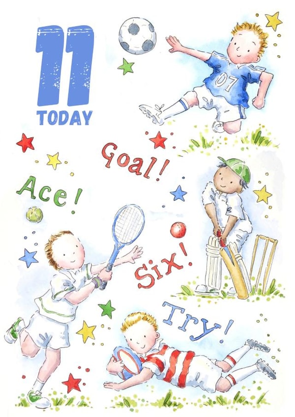Sporty boys 11 card created by Kate Garrett
