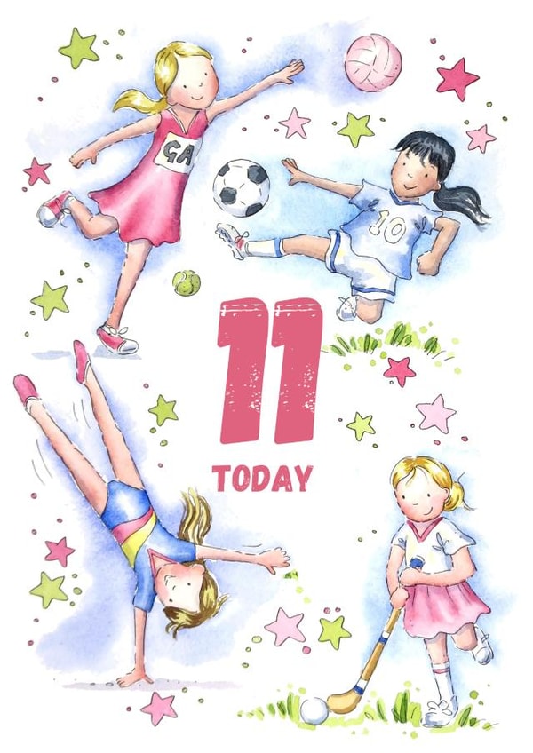 Sporty girls 11 card | thortful