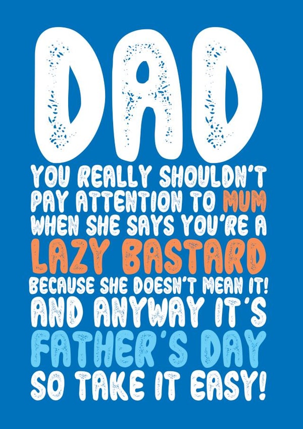Funny Lazy Dad Father's Day created by On Fire Typography
