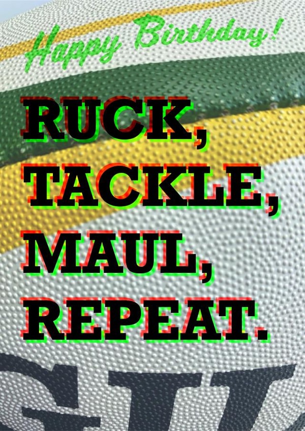Birthday Rugby Ruck Tackle Maul Repeat Card created by IR Design