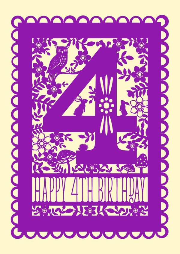 Woodland 4th Birthday Card created by Pogofandango