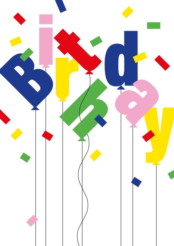 Colourful balloons birthday card created by Alphablots