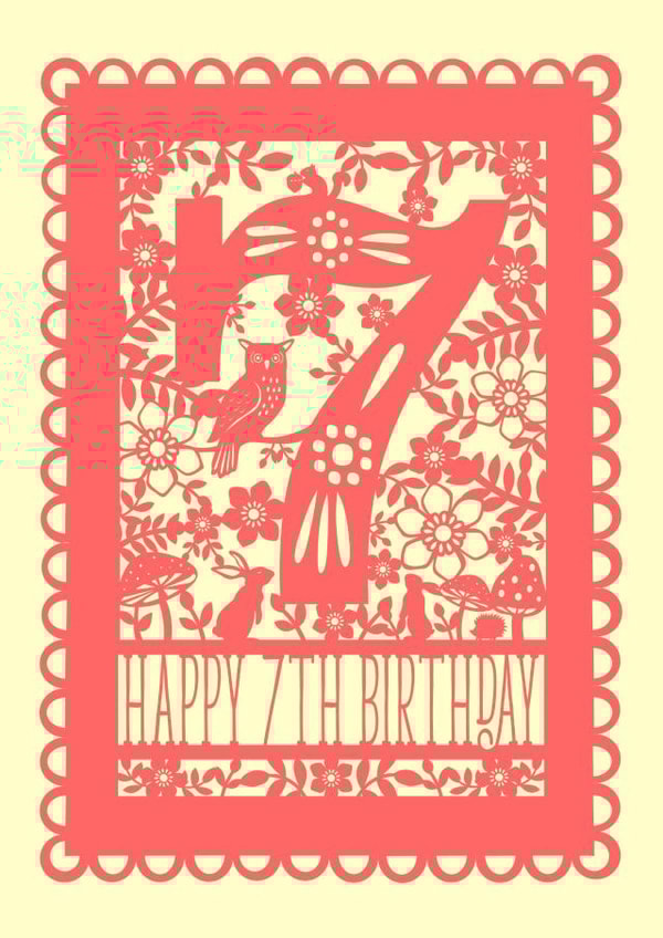 Woodland 7th Birthday Card created by Pogofandango