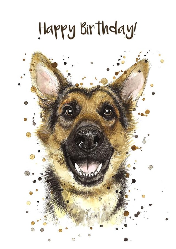 Birthday German Shepherd created by Splatterworks
