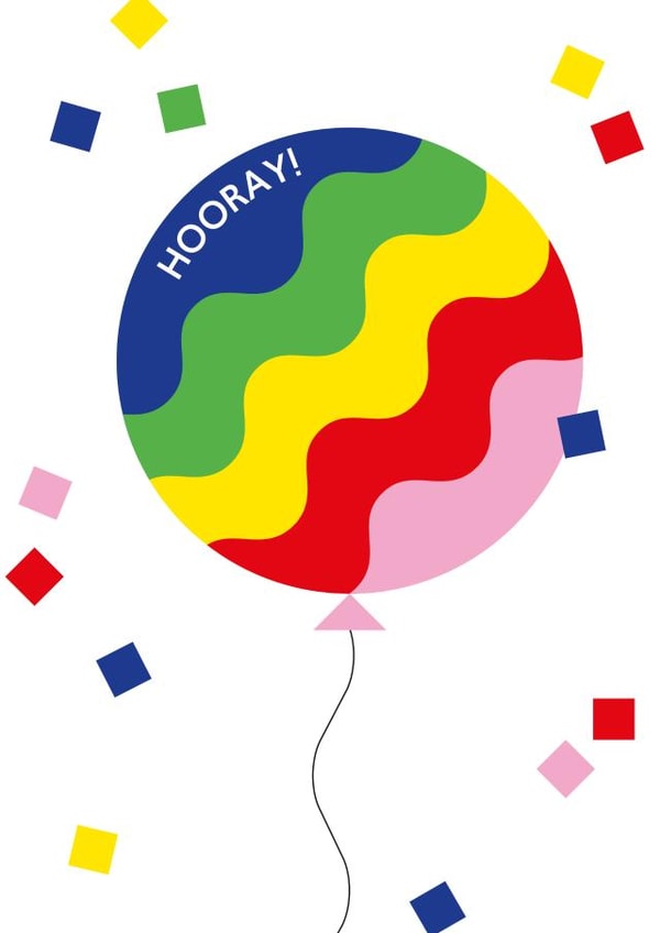 Hooray! Rainbow birthday balloon card created by Alphablots