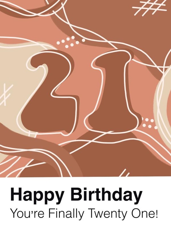 Pink Boho Inspired 21st Birthday Card created by Beth Hall Art