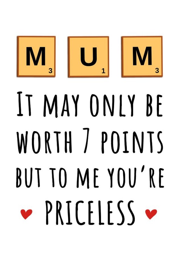 Mum you're priceless card created by Hint of Sarcasm