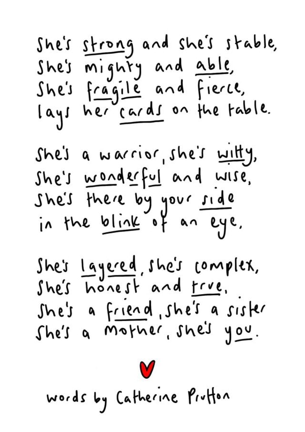 Poem birthday card for her created by Words by Catherine Prutton